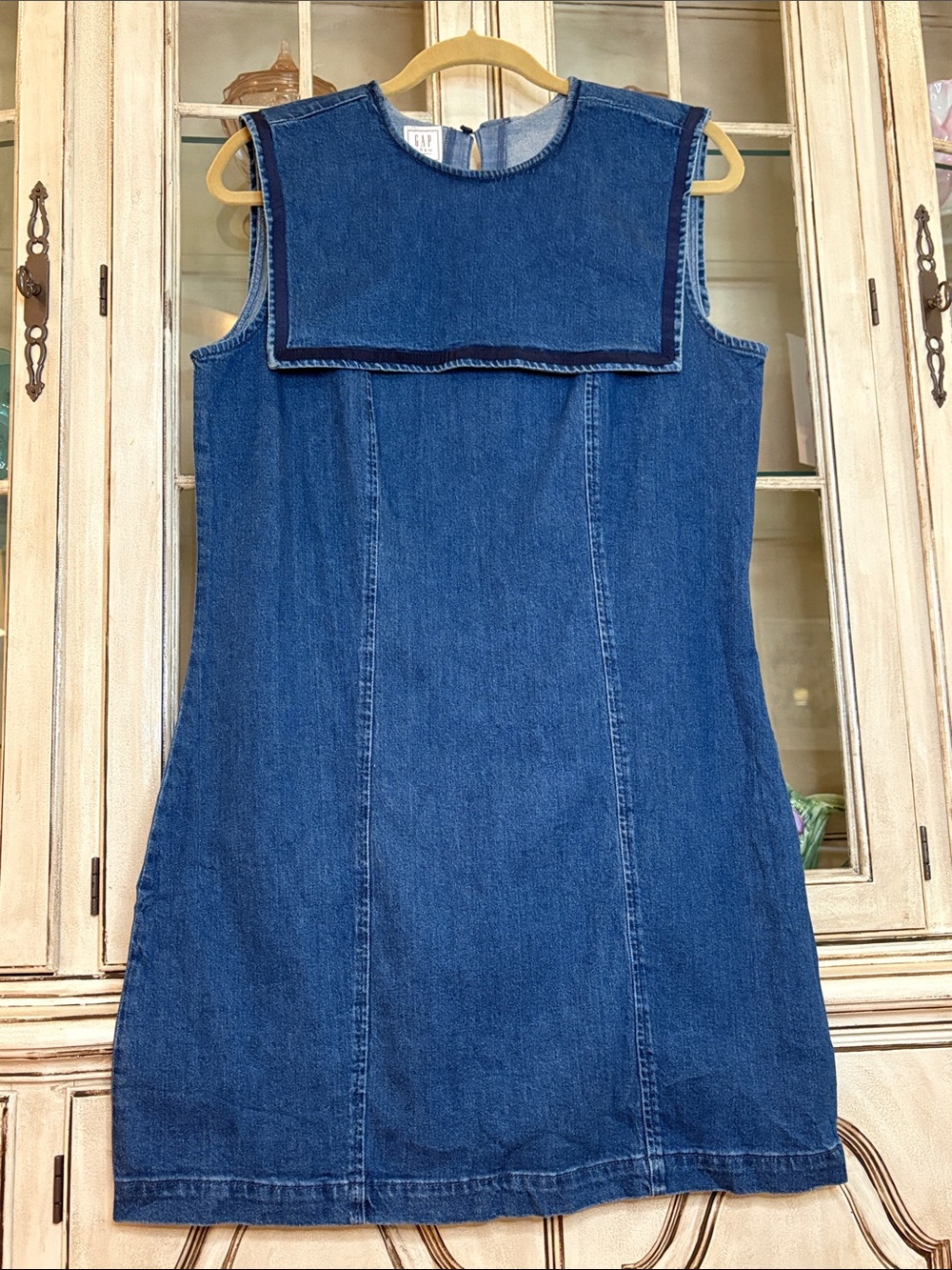 NWT GAP X Dǒen Collaboration Denim Sailor Dress in Medium Indigo Wash